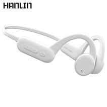 HANLIN 골전도 블루투스 이어폰 IPX8 방수 수영 헤드셋 +8G 메모리, 흰색