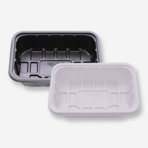 PP 트레이 용기 1kg (검정/백색) (묶음 100개) 정육포장 정육선물세트 포장용기 일회용용기, 백색, 100개