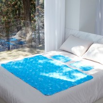 아이티비틀 여름 쿨매트 인견 특대형 더블세트, 스카이블루(쿨매트+베개2개)