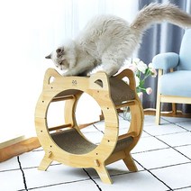 고양이 원목 스크래쳐 하우스 리필교체형