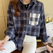 오노마 오노마 ONM 넉넉한 핏 롱한 길이감 포켓 뒷원단 반전 체크셔츠 (9207335)