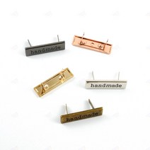 DIY 가방 소품 제품 제작 만들기 핸드메이드 수제 금속 메탈 라벨 장식 로고 공예 공방 재료 부자재, E 블랙
