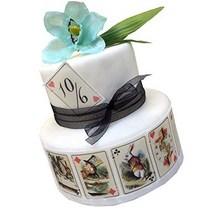 18pcs Alice in Wonderland Mad Hatter Edible Playing Card Vintage Wafer Paper CupCake Topper Cake Dec, 1