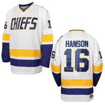 Hanson Brothers 하키 저지 16 찰스타운 치프스 17 제프 슬랩 샷 18 영화 하키 저지 블루 화이트 S-3XL 17 블루 Small