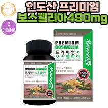 인도산 프리미엄 보스웰리아 추출물 490mg 60정 x 1통 2개월분 영양제 추천 비타민D 동결건조 초록입홍합 상어연골 저분자 피쉬콜라겐 NAG 히알루론산 아연 울금 해조칼슘 추출물