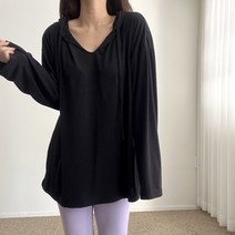 에이치스 데일리 꾸안꾸템 찰랑 박시핏 루즈 후드티셔츠