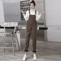 blackbur여성용 겨울 점프수트 멜빵 바지