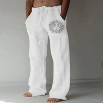 남성 포켓 린넨바지 Drawstring 루즈핏 빅사이즈
