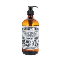 Newport Home and Body Co Hand Soap Rosemary Mint Glass Bottle, Rosemary Mint_16 Fl Oz (Pack o