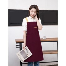 바리스타앞치마 가죽공방 프릴앞치마 카페앞치마 미용 원피스앞치마 예쁜앞치마 네일샵, 19.구리버클 스트랩 와인색