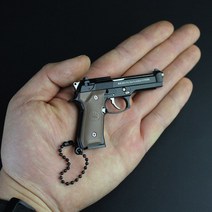모형 금속 BERETTA92F열쇠고리 모바일게임 무기 군사 걸이식 선물, T05-본드 케이스포장 92F열쇠고리+모조가죽 세트