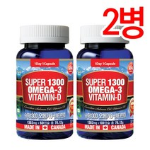 통라이프 슈퍼 오메가3-1300+비타민D-2개월-2병, 2병