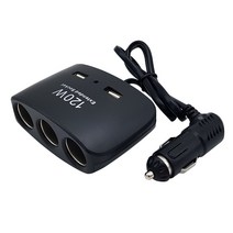 [해솔] 차량용 시거잭 2구 고속 충전기 QC3.0 듀얼포트 36W LED 야간 자동차 USB, 블랙
