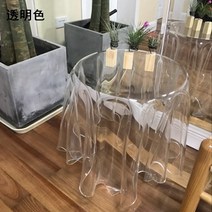 투명 아크릴 원형 사이드테이블 거실창가 침대옆사이드 미니 고스트 물결테이블, 미디엄(투명) 40-51 cm