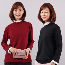 국산 블라우스 반목 프릴 빅사이즈 스판 배색 이너 110