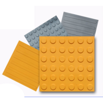 PVC 시각장애인 사각 점자블럭 보도블럭 바닥표시, 옐로우 블라인드 슬레이트(4개) 25x25