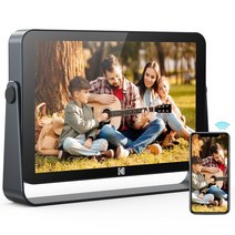 동영상액자 디지털 전자 스마트 디지털앨범 전자게시판시스템 전시용모니터 Kodak 10 인치 WiFi 사진 프레임 내장 배터리 19201200 FHD 터치 스크린 와이드 화면, RWF-109 Gray+AU 플러그, RWF109 Gray+AU 플러그