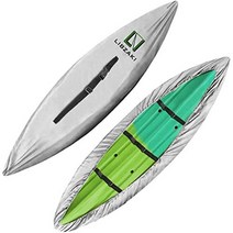 LIBZAKI 9.3-10.5ft 카약 커버 액세서리 방수 및 UV 보호 SUP 패들 보드 실내실외 보관-S-블랙, 은, 12.3-13.5피트 카약에 적합