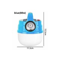 캠핑손전등야간산행휴대용미니충전식 연기투시랜턴 휴대용 태양광 USB 충전식 LED 플래시 라이트 야외 캠핑 낚시 바베큐 램프, [02] blue(80w)