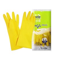 마미손 짧은고무장갑 10켤레(대형)노랑 x1개, 1개