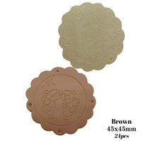 천사 로고 손으로 만든사랑 가죽 레이블사랑 선물 신발 바느질 태그 레이블손으로 만든, 01 Brown labels 24pcs