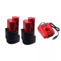밀워키 호환배터리 M12 xc 무선 전동공구 12V 3000mah 리튬 이온 배터리 교체 백업용 배터리, 노란색