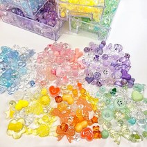 오로라 비즈 키링 만들기 팩 데코덴 파츠 꾸미기 팔찌 악세사리 만들기 DIY 탑꾸, 퍼플
