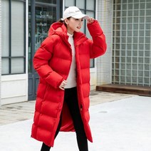 남자 여성 롱패딩 커플 회사원패딩 롱패딩점퍼 연인 레드 블랙