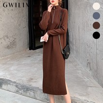 귈림 터틀넥 니트 롱 원피스 GAFOP029P