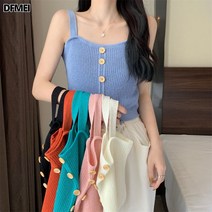 DFMEI 스파이시 니트 나시 여 절미 이너 스판 탑