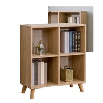 Sunshine 4단 책장 교구장 서랍 오픈 선반 4칸 2단, 화이트