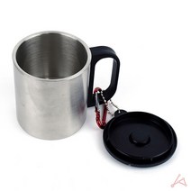 보온보냉 이중스텐 컵 화 상방지 뜨겁지 않은 캠핑 휴대용 등산용컵 200ML 레스머그 나침반
