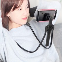 DL PKFARM 셀카봉겸용 목에걸수도있는 핸드폰거치대 스마트폰거치대 360도회전, 고급형, 1EA, 화이트