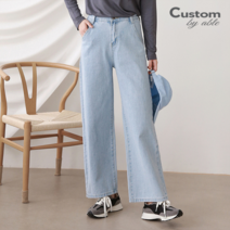 커스텀에이블 데일리 반하이 와이드 밴딩 데님 팬츠 C2308DP033C