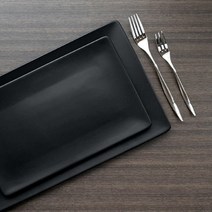 킴스아트 무광 블랙 넓은 신직사각접시 3 size 디저트 플랫 플레이트 쇼케이스, 무광블랙