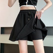 정말이쁜 주름 치마 여성의 큰 사이즈 뚱뚱한 여자 허리 슬리밍 기질 워드 스커트 여름 숏 노출 방지 퀼로트