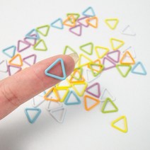 바늘 키트 뜨개질 가죽 금속 잠금 스티치 마커 혼합 색상 삼각형 모양의 크로 셰 래치 클립 직조 재봉 도구, 60개 상자