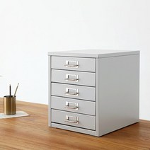 5칸서랍 사무용 A4 철제캐비넷 수납정리 그릇장 가구, 라이트그레이