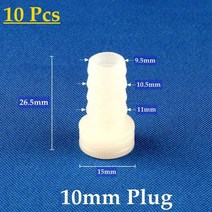 우수관 오수배관 pvc배관 오수관 역류 자재 공기 펌프 호스 하수 처리 나노미터 파이프 양식 수족관 물고기 호수 연못 산소 폭기 튜브 증가, 10mm 플러그-10pcs