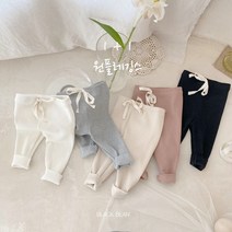 꼬맹이키즈 여아 남아 공용 유아 두돌아기 봄가을신상 1+1레깅스 바지세트 등원룩