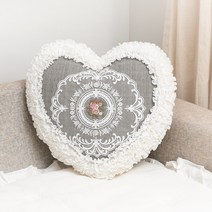 마벨로제 하트 쿠션커버 쇼파 침대 쿠션, 그레이