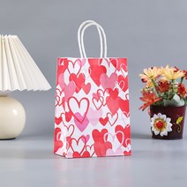 12pcs 사랑 심장 인쇄 웨딩 파티 선물 가방 게스트 선물 포장 발렌타인 데이 크래프트 종이 가방 도매 쇼핑 가방, 4