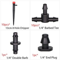 마이크로 미스트 스프레이 냉각 시스템 47mm 호스 정원 물방울 관개 키트 티 커넥터가있는 자동 급수 스프링클러 드립퍼, j
