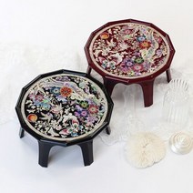 [박씨상방] 나전칠기 채색 12각 자개 미니소반 2호, 선택:매조빨강