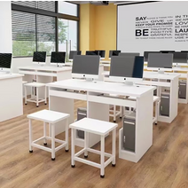 컴퓨터실 테이블 의자 세트 2인 학교 학원 강의실, 2인세트 오른쪽 본체프레임