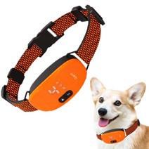 Garrl 강아지 짖음방지기 전기목걸이 개짖음방지 충전식 방수, 오렌지색