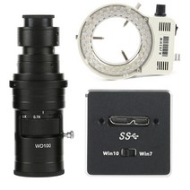고속 마이크로 USB 3.0 USB3.0 5MP 산업용 CMOS 현미경 카메라 전자 디지털 접안 렌즈 미니 C 마운트 비디오 카메라, 200x lens with Light