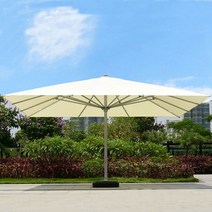 대형 파라솔 야외 업소용 비치 정원 회전 테라스 카페 로마우산, 킹 우산 사각 5*5M 베이지【가격은 받침대 미포함】