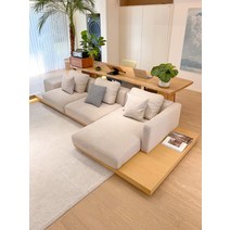 북유럽 4인용 푹신한 포근한 Yijue 로그 스타일 소파 단단한 나무 패브릭 wabi-sabi 수평 홀 일본식 작은 아파트 조합은 분해 및 세척 가능, [22] 콤비네이션, [01] 콤비네이션