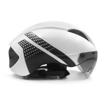 전기자전거 헬멧 로드자전거 빅사이즈 자전거 경량 에어로 헬멧 TT 시간 시험 자전거 헬멧 여자 고글 경주, white black 1len_M 54-57cm, L 57-61cm